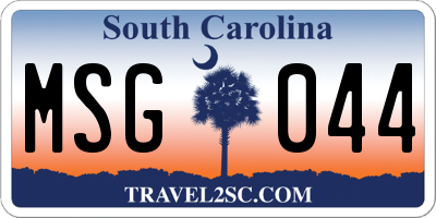 SC license plate MSG044