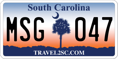 SC license plate MSG047
