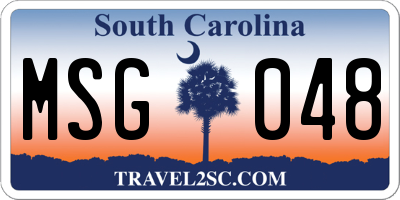 SC license plate MSG048