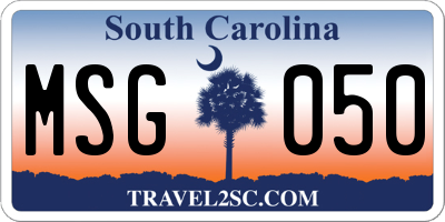 SC license plate MSG050