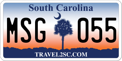 SC license plate MSG055