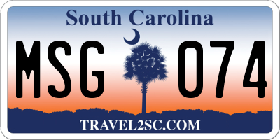 SC license plate MSG074