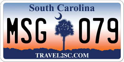 SC license plate MSG079