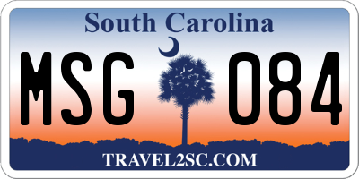 SC license plate MSG084
