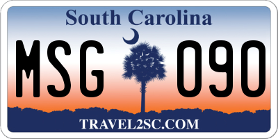 SC license plate MSG090