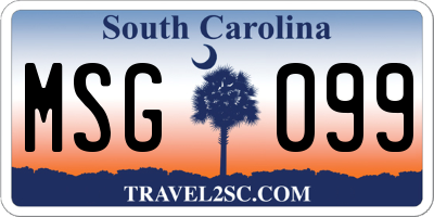 SC license plate MSG099