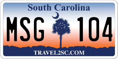SC license plate MSG104
