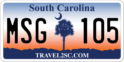 SC license plate MSG105
