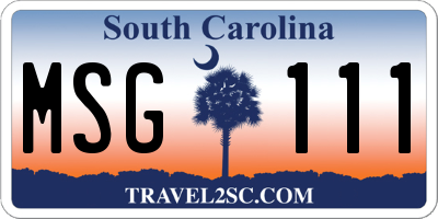 SC license plate MSG111