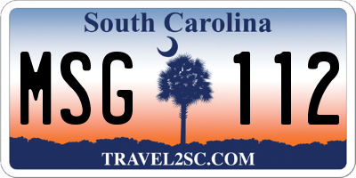 SC license plate MSG112