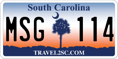 SC license plate MSG114