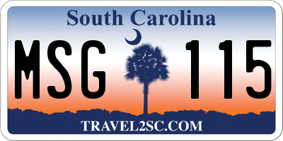 SC license plate MSG115