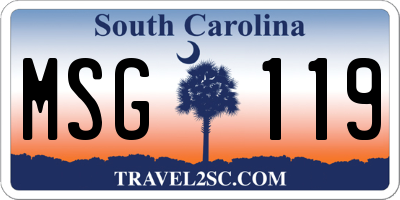 SC license plate MSG119