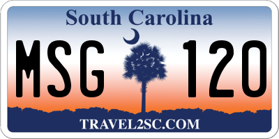 SC license plate MSG120