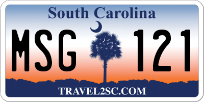 SC license plate MSG121