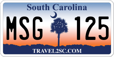 SC license plate MSG125
