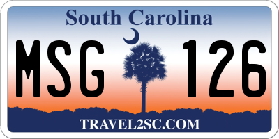 SC license plate MSG126