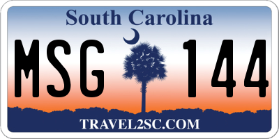 SC license plate MSG144