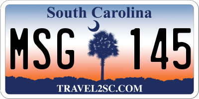SC license plate MSG145