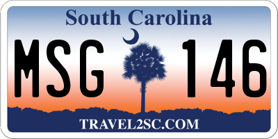 SC license plate MSG146