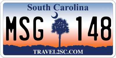 SC license plate MSG148