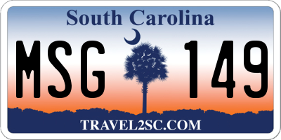 SC license plate MSG149