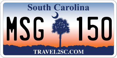 SC license plate MSG150