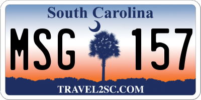 SC license plate MSG157