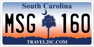 SC license plate MSG160