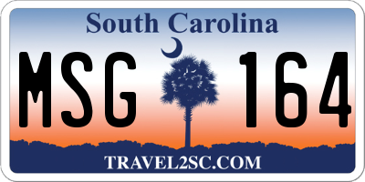 SC license plate MSG164