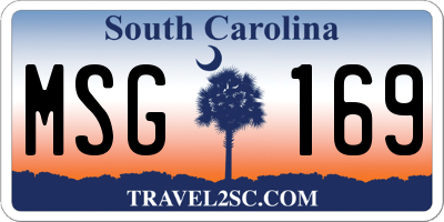 SC license plate MSG169