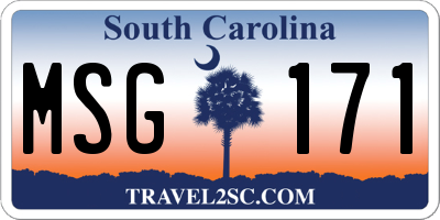 SC license plate MSG171