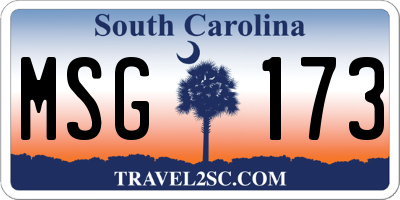 SC license plate MSG173
