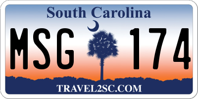 SC license plate MSG174