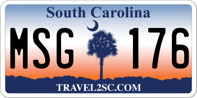 SC license plate MSG176
