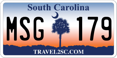 SC license plate MSG179