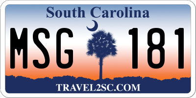 SC license plate MSG181