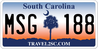 SC license plate MSG188