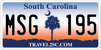 SC license plate MSG195
