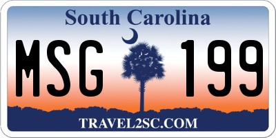 SC license plate MSG199