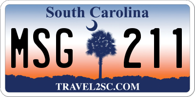 SC license plate MSG211
