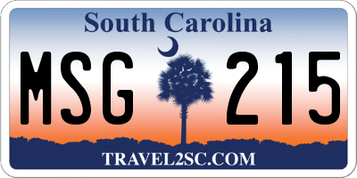 SC license plate MSG215