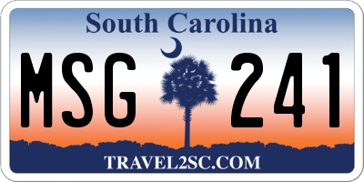 SC license plate MSG241