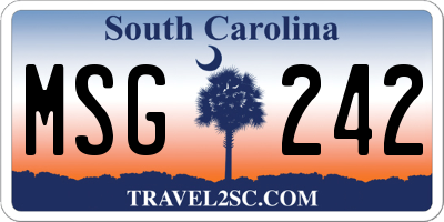 SC license plate MSG242