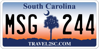SC license plate MSG244