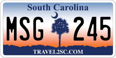 SC license plate MSG245