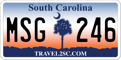 SC license plate MSG246