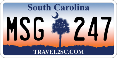 SC license plate MSG247