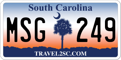 SC license plate MSG249