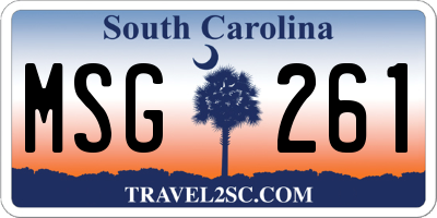 SC license plate MSG261
